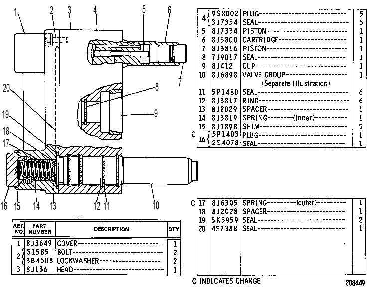 HEAD GP-PUMP CONTROL 8J6295 CAT