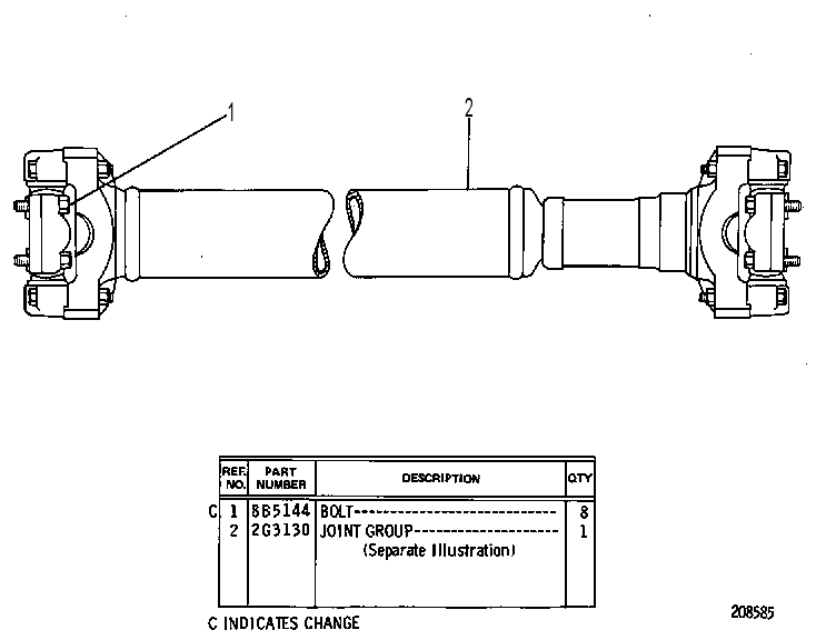 Вал приводной 2G4080 CAT