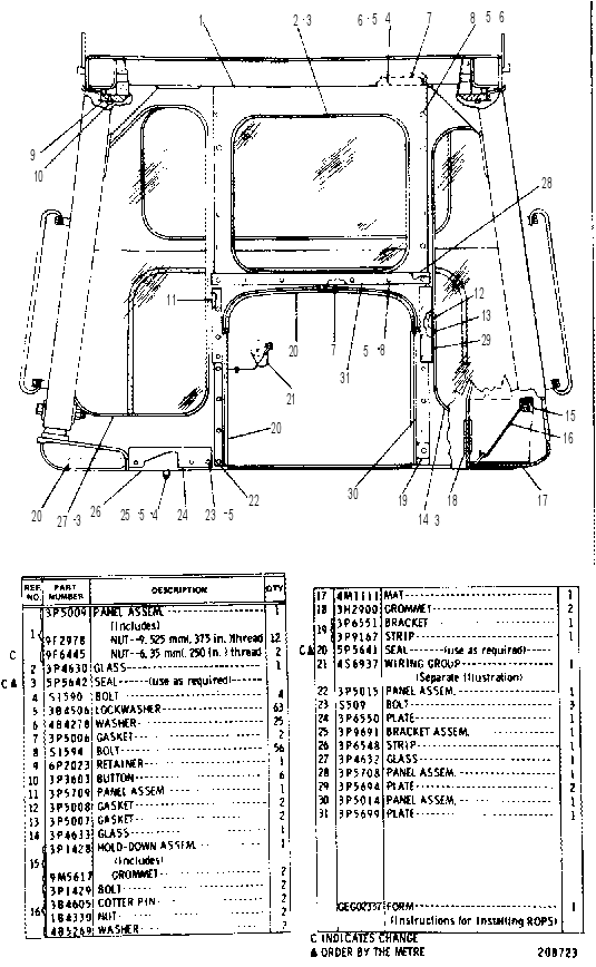 Каркас безопасности (ROPS) 6P1025 CAT