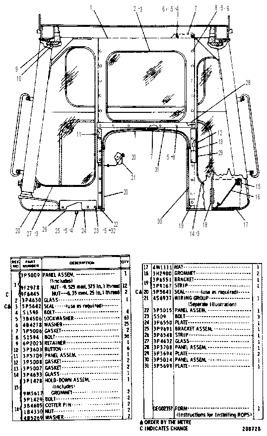 Каркас безопасности (ROPS) 6P0289 CAT