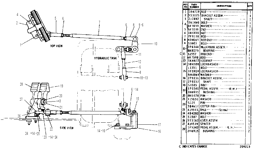 FOOT CONTROL AND LINKAGE GROUP 2P6066 CAT