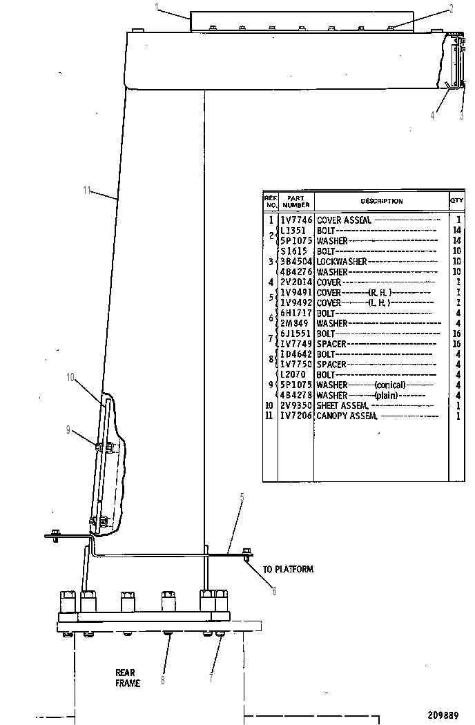Каркас безопасности (ROPS) 1V4901 CAT