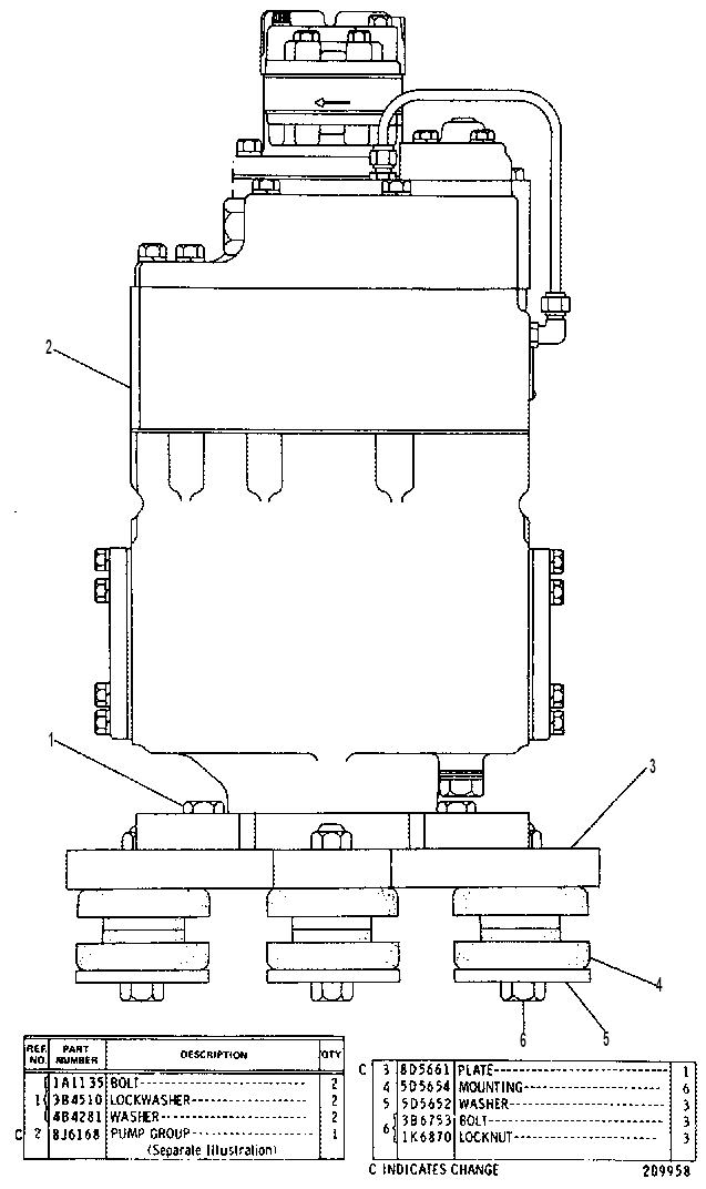 IMPLEMENT PUMP AND MOUNTING GROUP 8D5980 CAT