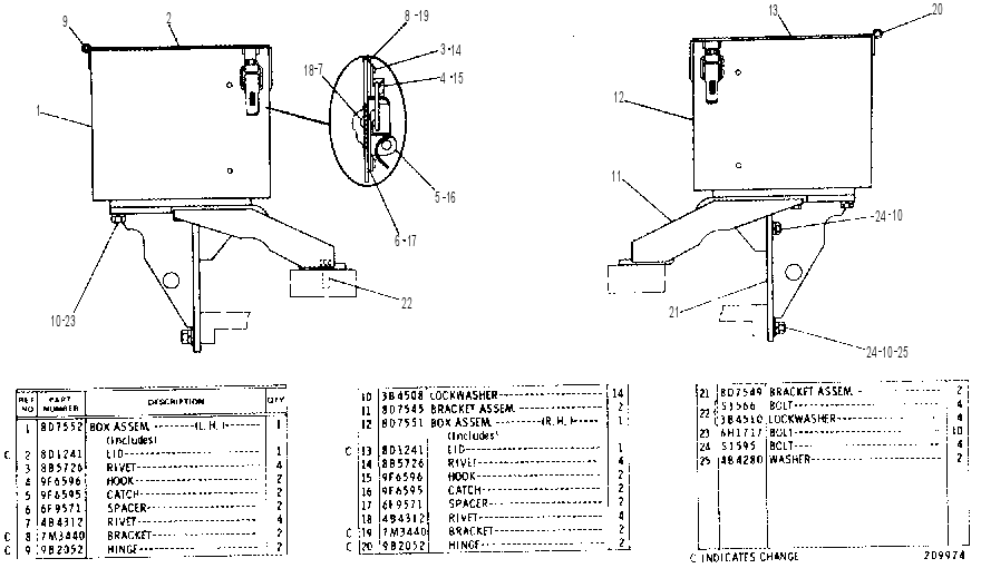 BATTERY BOX GROUP 8D7590 CAT