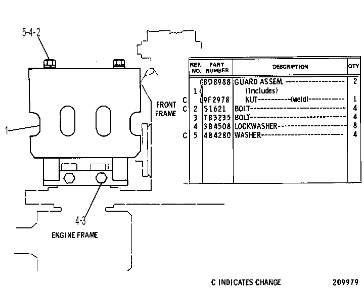 DRIVE SHAFT GUARD GROUP 8D8980 CAT