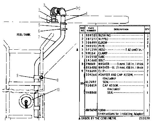 FAST FILL FUEL ADAPTER GROUP 3V0719 CAT