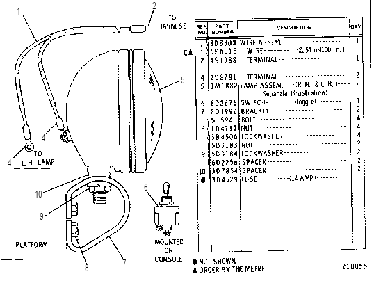 FRONT FLOODLAMP LIGHTING GROUP 8D2045 CAT