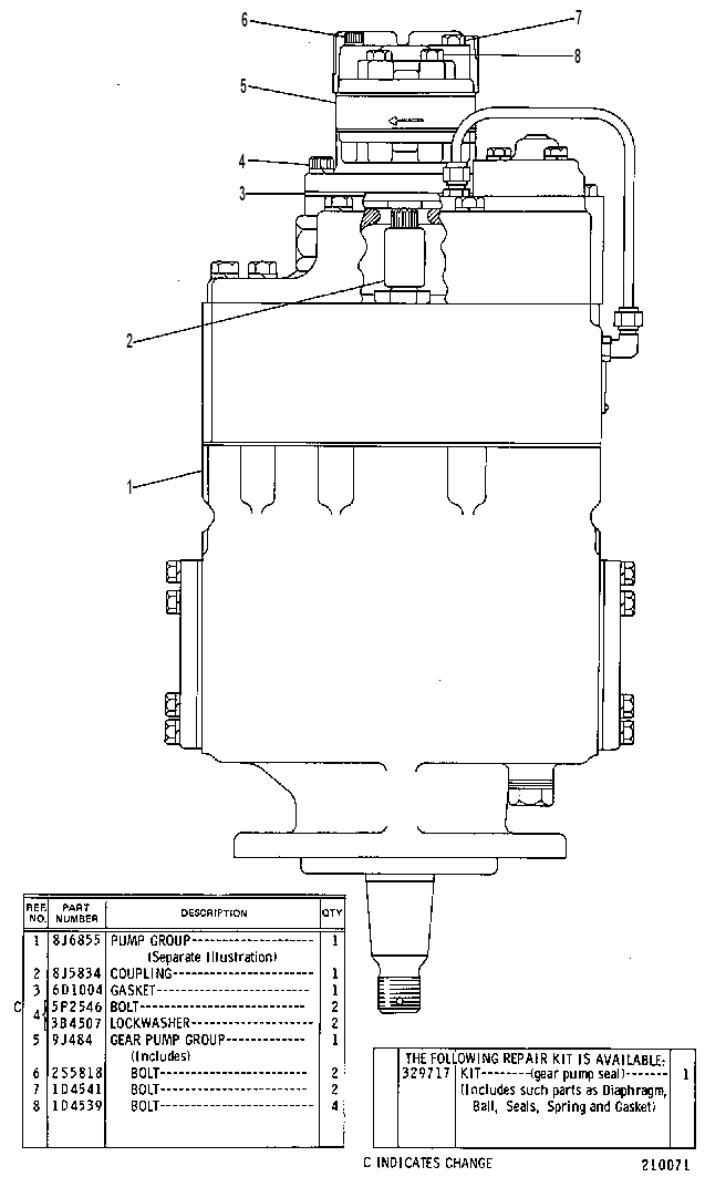 PUMP GP-PISTON & GEAR 8J6168 CAT