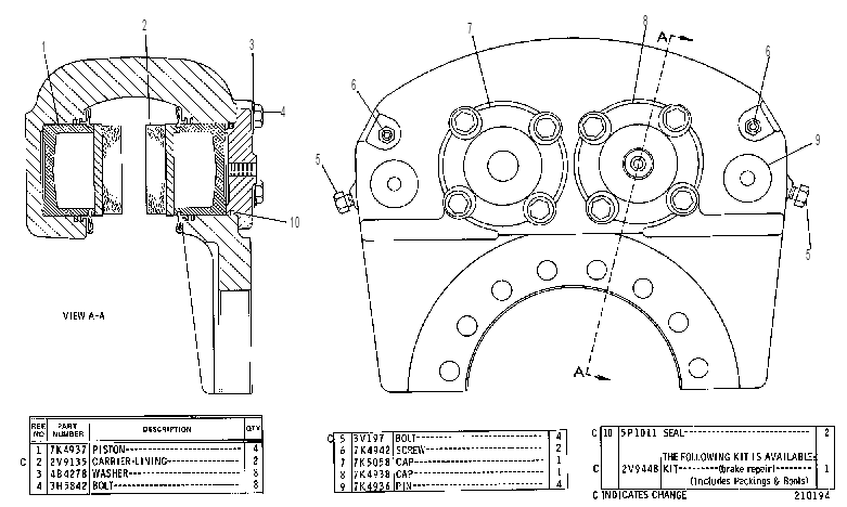 BRAKE GP-HYD CALIPER SERVICE 9K0049 CAT
