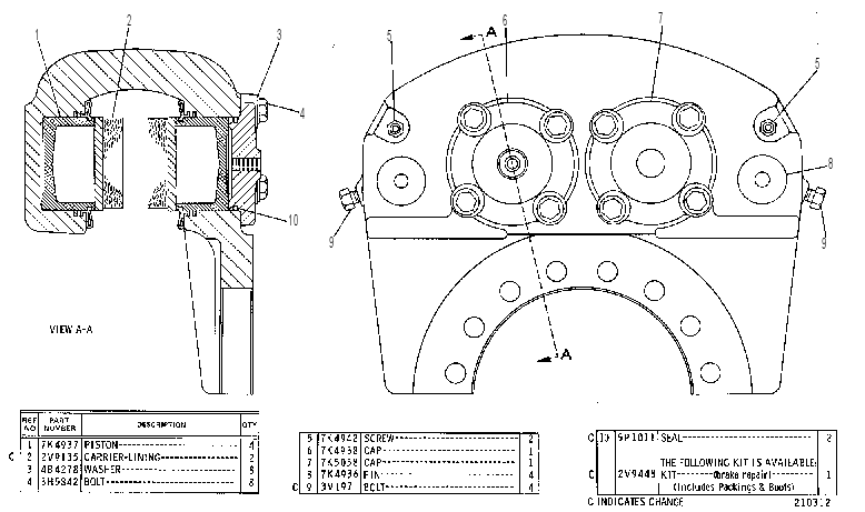 BRAKE GP-HYD CALIPER SERVICE 9K0050 CAT