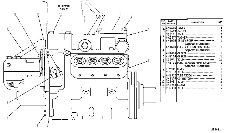 PUMP GP-GOV DRV,FUEL INJ & TFR 6N1660 CAT