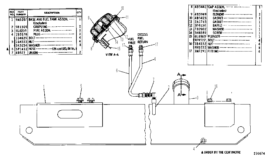 FUEL TANK AND BASE GROUP 5N3208 CAT