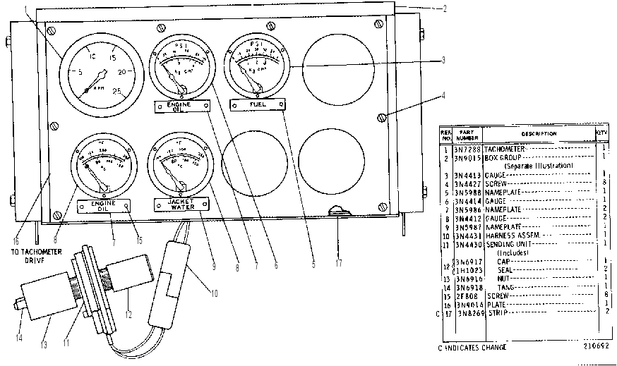 INSTRUMENT PANEL GROUP 3N9013 CAT