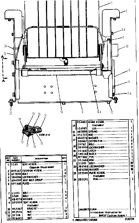 ADJUSTABLE SEAT 3P7511 CAT