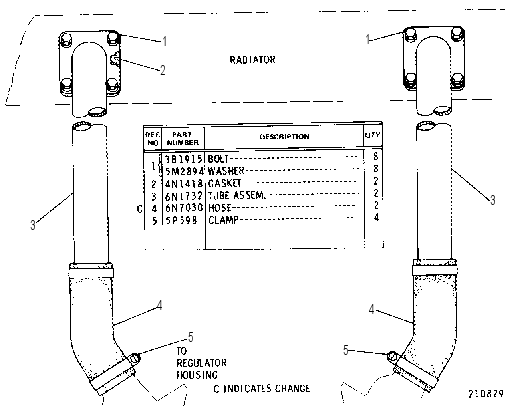 WATER LINES GROUP 6N3652 CAT