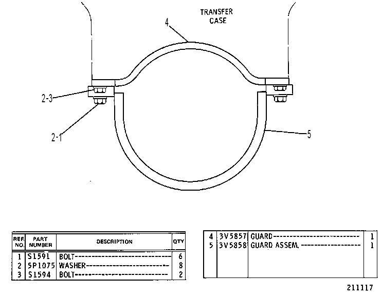 DRIVE SHAFT GUARD GROUP 3V3890 CAT
