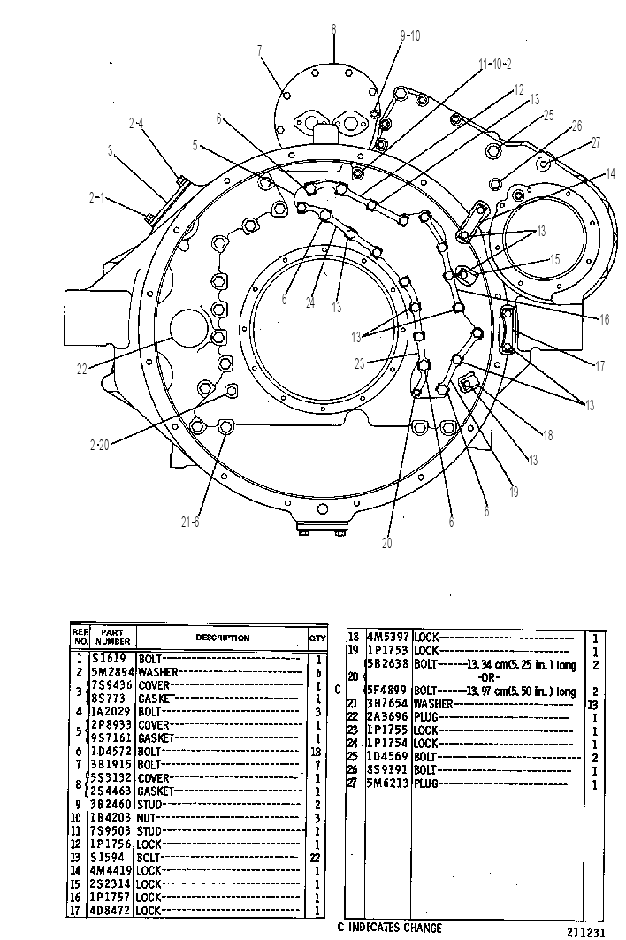 Картер маховика 4N7080 CAT