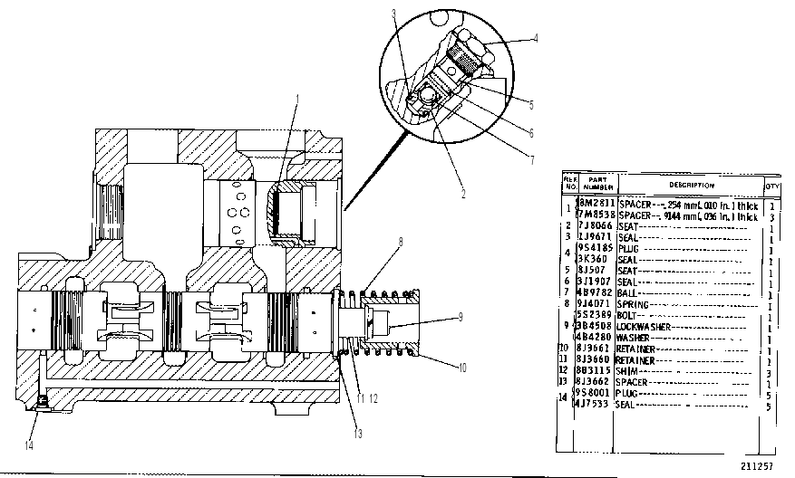 BASIC VALVE GROUP 3G1129 CAT