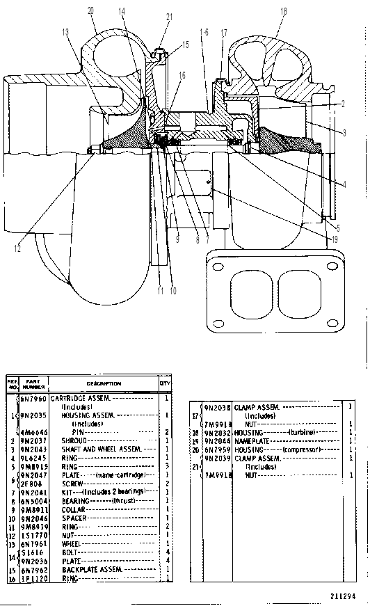 TURBOCHARGER GROUP 6N7958 CAT