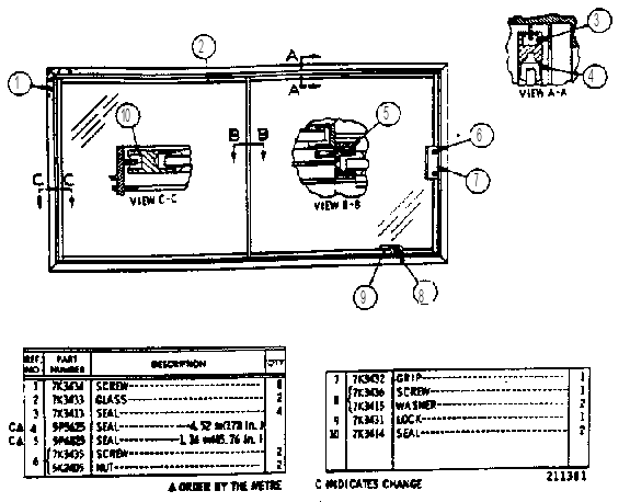 WINDOW ASSEMBLY 7K0729 CAT
