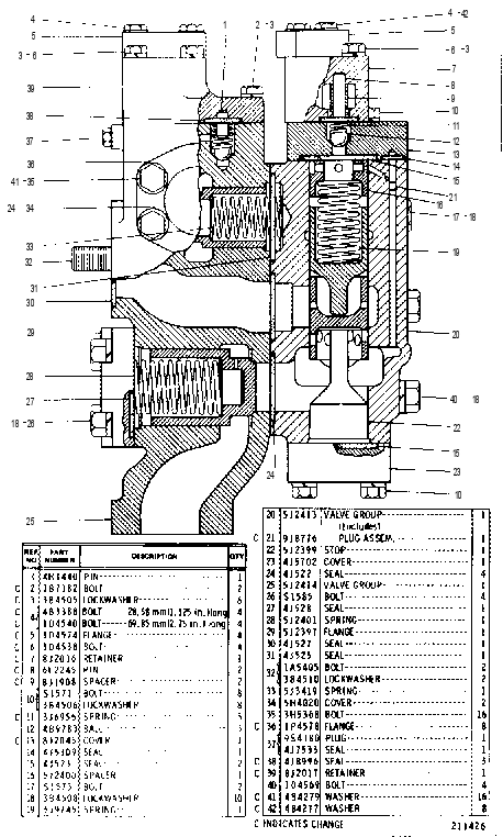 QUICK DROP AND CHECK VALVE GROUP 7J0650 CAT