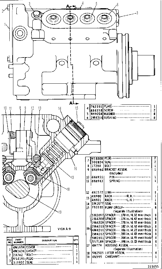 FUEL INJECTION PUMP GROUP 7N1076 CAT
