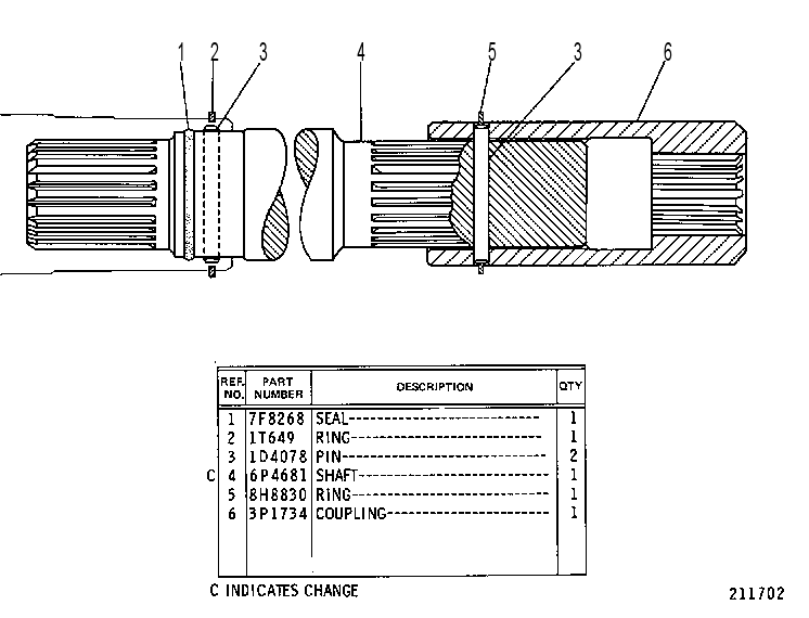 DRIVE GP-WINCH 3P1735 CAT