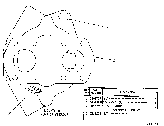 TRANSMISSION, CONVERTER AND STEERING CLUTCH SCAVENGE PUMP GROUP 3P7794 CAT