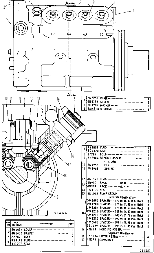 FUEL INJECTION PUMP GROUP 7N1233 CAT