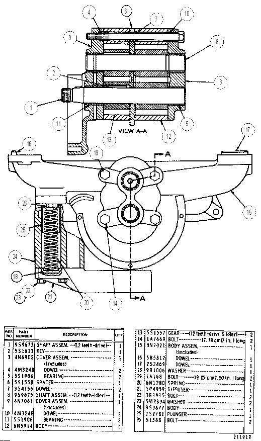 ENGINE OIL PUMP GROUP 6N5915 CAT