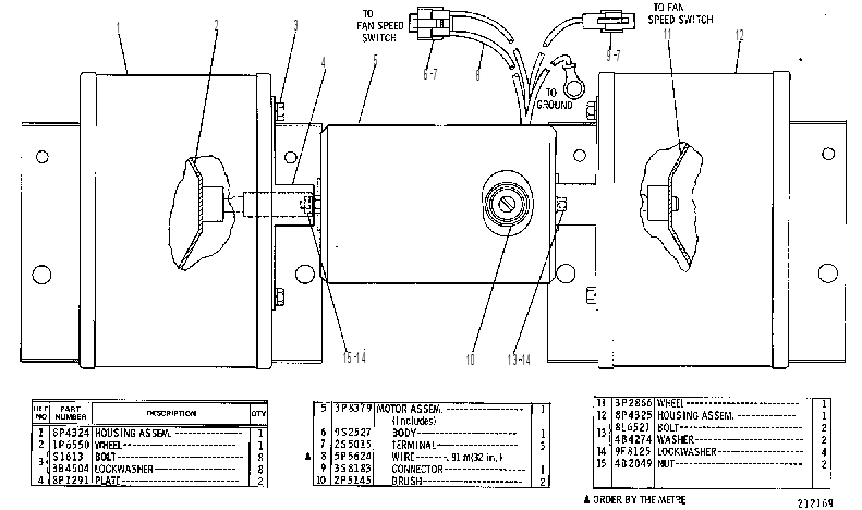 BLOWER AS-AIR CONDITIONER 6P1295 CAT