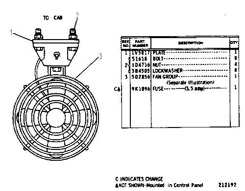 REAR DEFROSTING FAN GROUP 1V4455 CAT