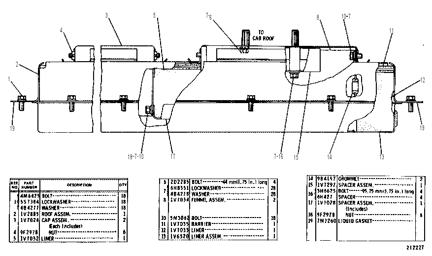 CAB HEADLINER GROUP 1V6981 CAT