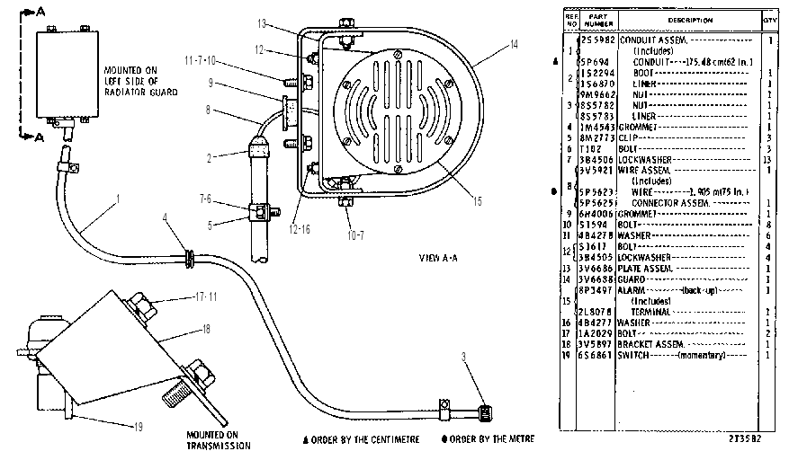 BACK-UP WARNING GROUP 3V5968 CAT