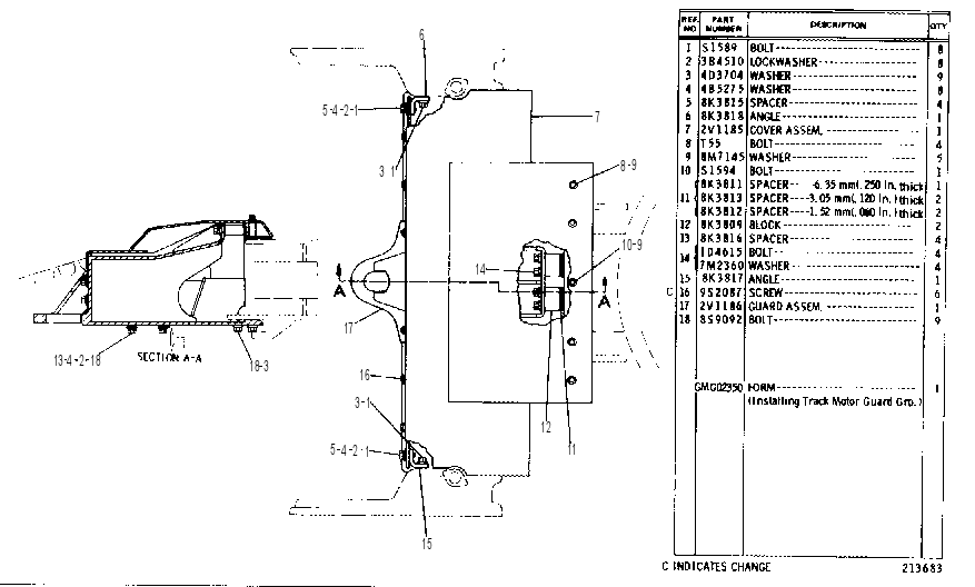 TRACK MOTOR GUARD GROUP 2V1175 CAT