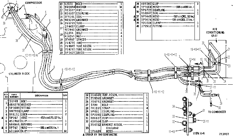 Трубопроводы кондиционера 3V4969 CAT