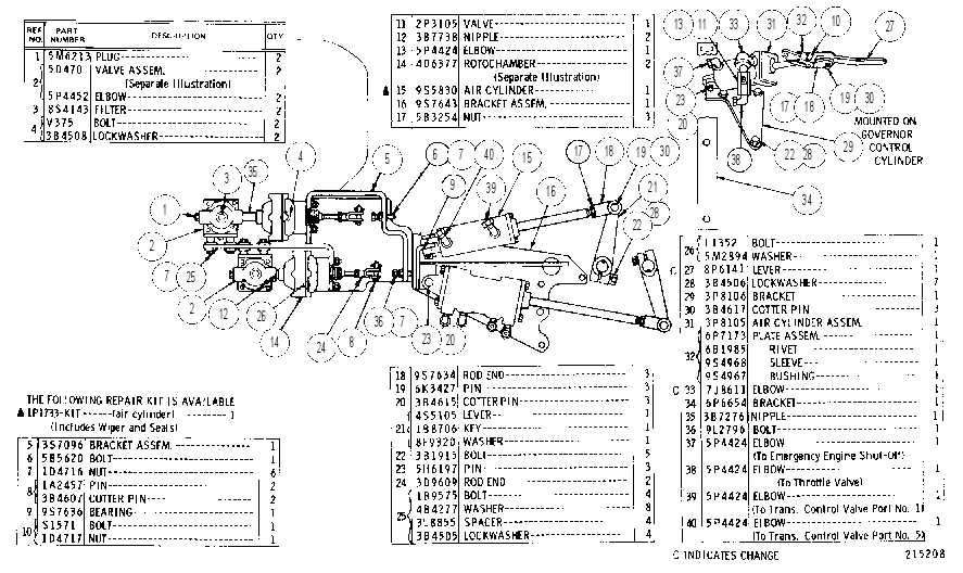AIR CYLINDERS MOUNTING GROUP 6P1694 CAT