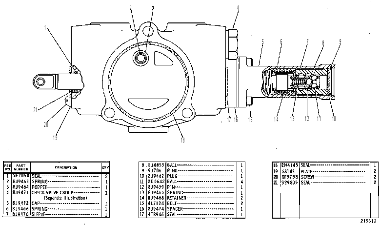 Клапан управляющий 3G4726 CAT