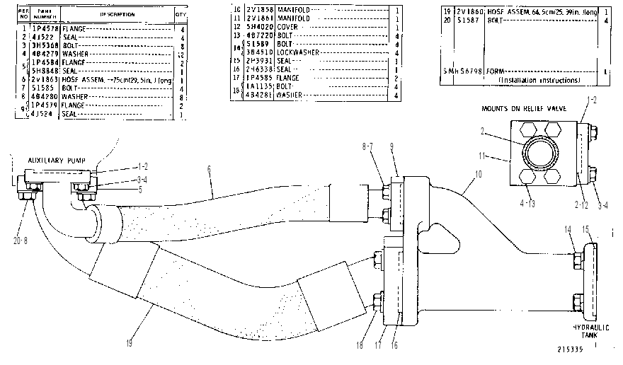 AUXILIARY PUMP LINES GROUP 2V1866 CAT