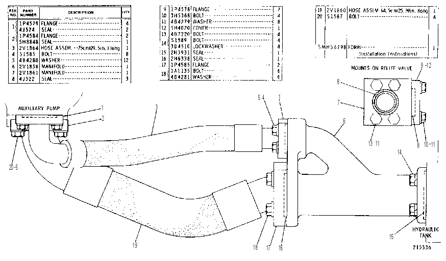 AUXILIARY PUMP LINES GROUP-FIELD INSTALLATION 2V1867 CAT