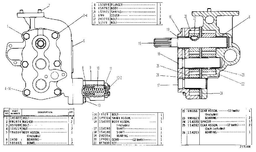 OIL PUMP GROUP 7N4170 CAT