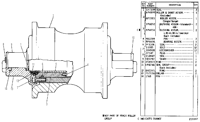 TRACK ROLLER GROUP 6P4897 CAT