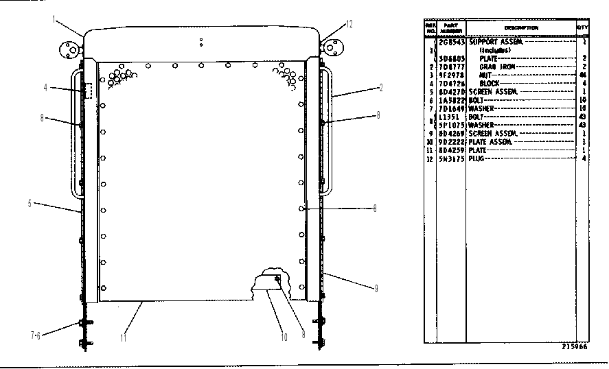 RADIATOR GUARD & SUPPORT GP 2G8510 CAT