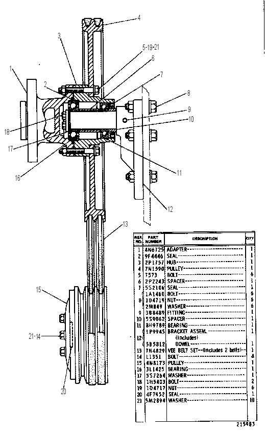 FAN BELT DRIVE GROUP 7N4538 CAT