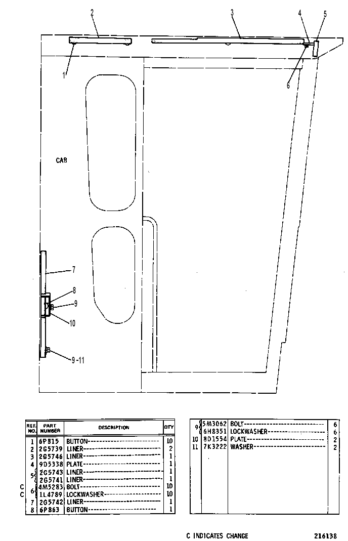 Обшивка кабины 2G6050 CAT