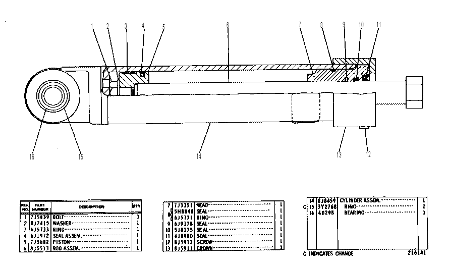 STEERING CYLINDER GROUP 8J8411 CAT