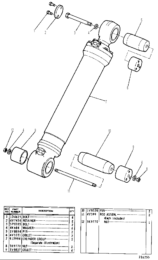 CYLINDER & MOUNTING GP-LIFT 1V5929 CAT