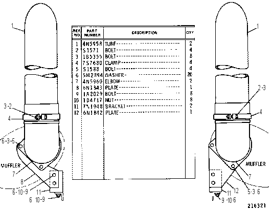 EXHAUST EXTENSION GROUP 6N0188 CAT