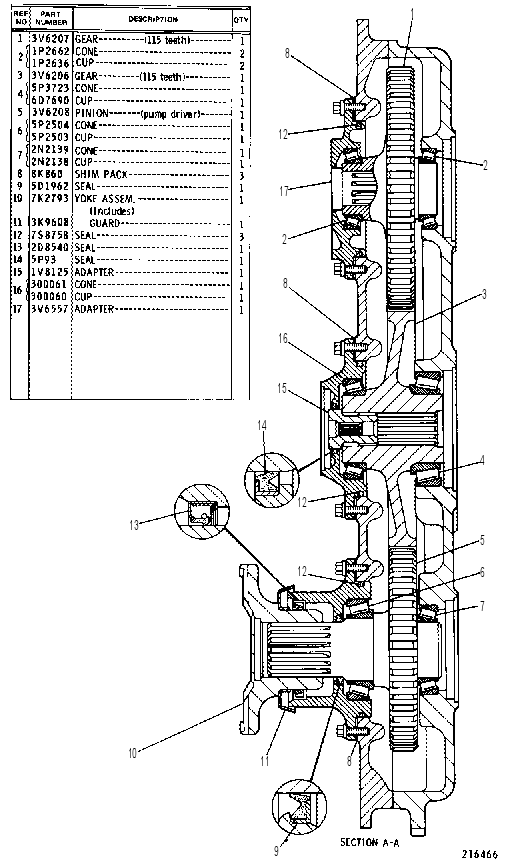 PUMP DRIVE GROUP 3V6220 CAT