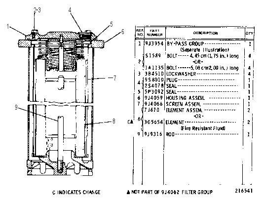 INTERNAL FILTER GROUP 9J4602 CAT
